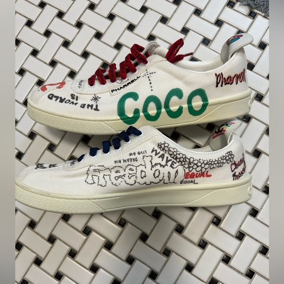 SOLD OUT 
Chanel Artistic White Sneakers with Red and Blue Accents - Picture 3 of 15